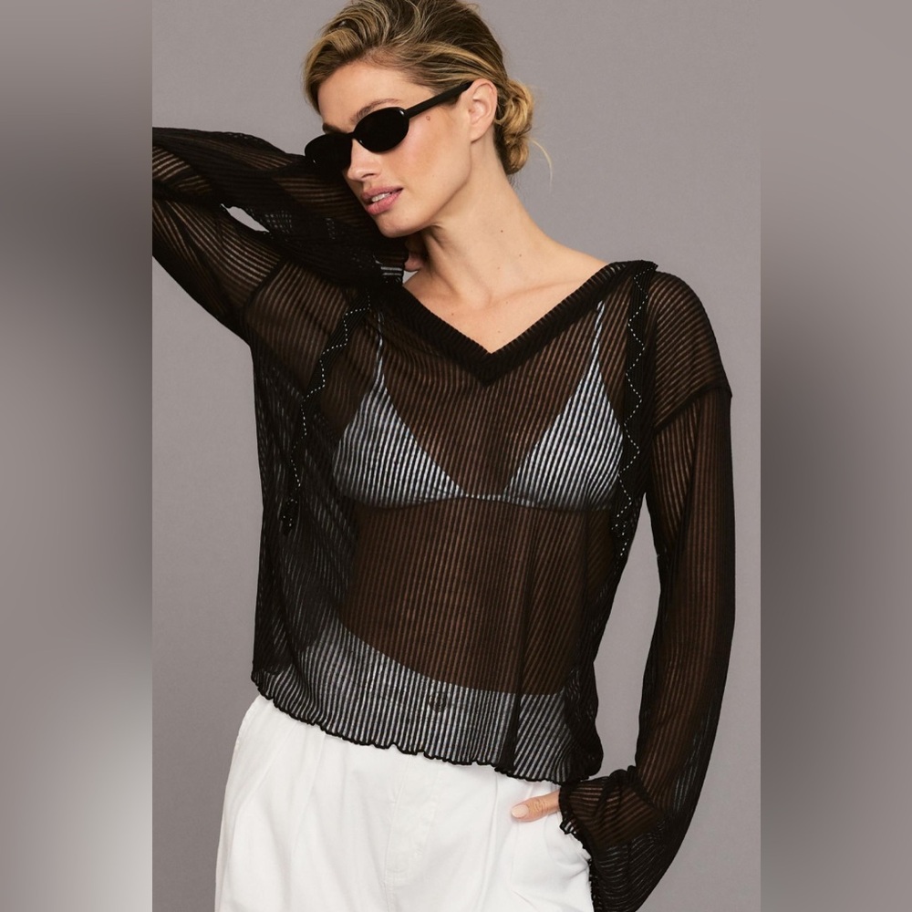 Pilcro sheer hoodie
